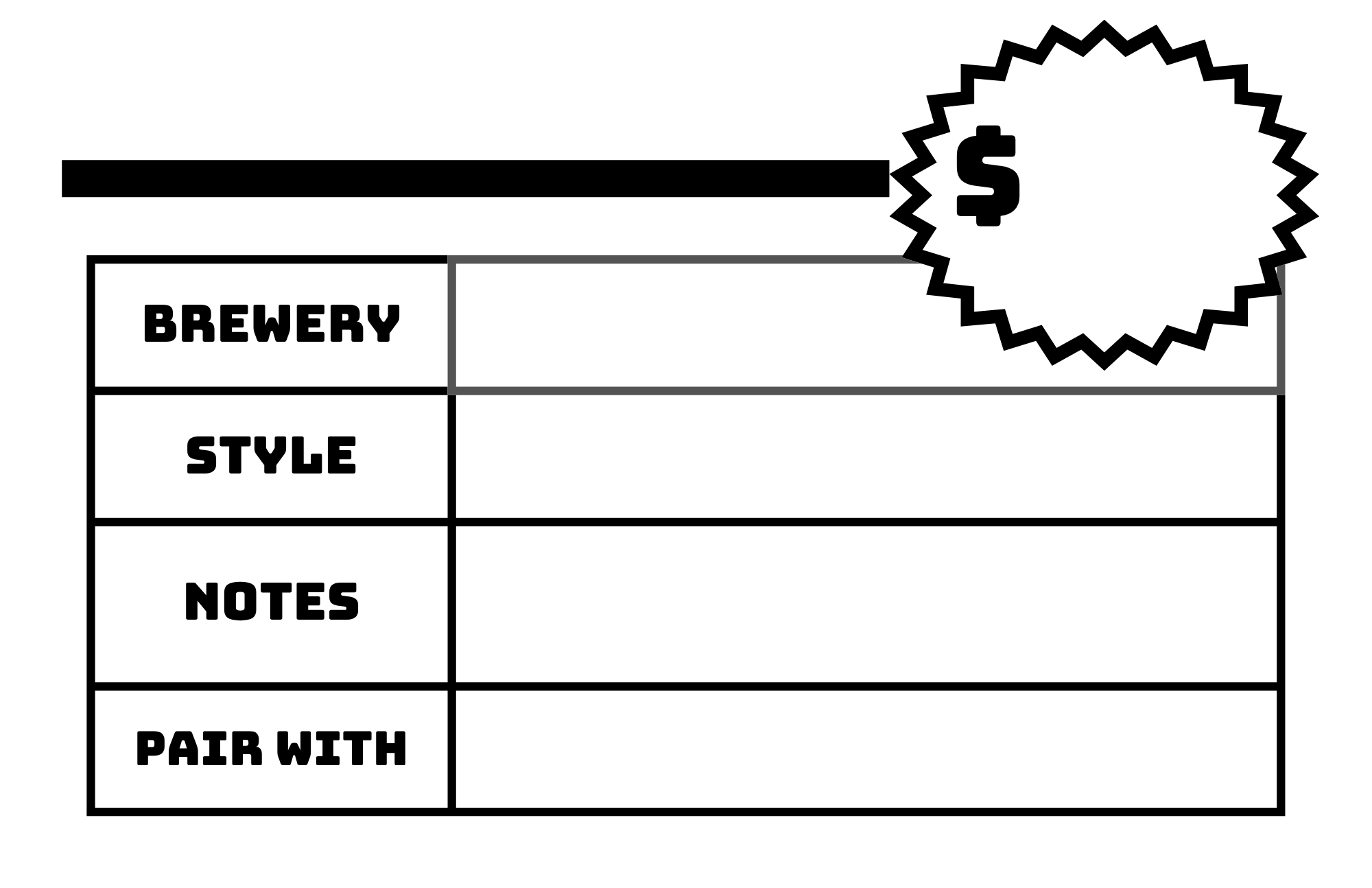 Beer Description Sticker