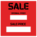 Sale Sticker. Write in Price 4in X 4in Red