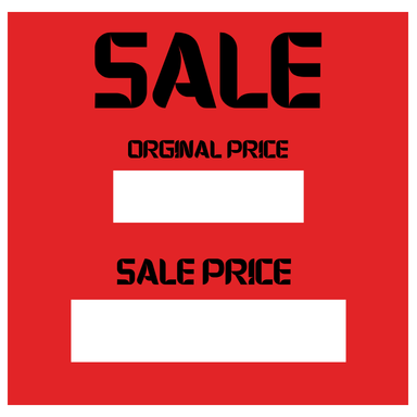 Sale Sticker. Write in Price 4in X 4in Red
