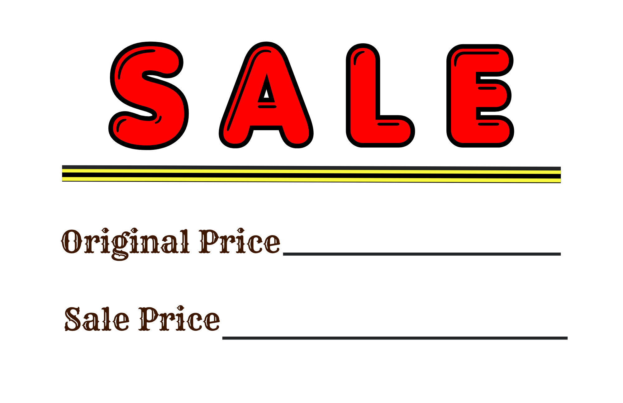 Sale Sticker, write your price in